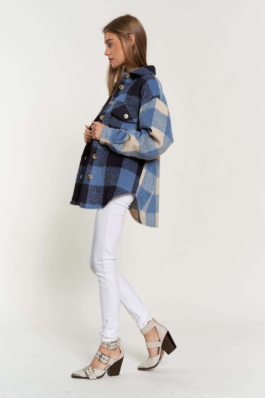 Plaid Double Pattern Shacket