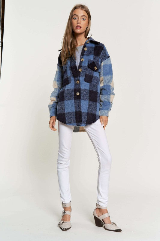 Plaid Double Pattern Shacket