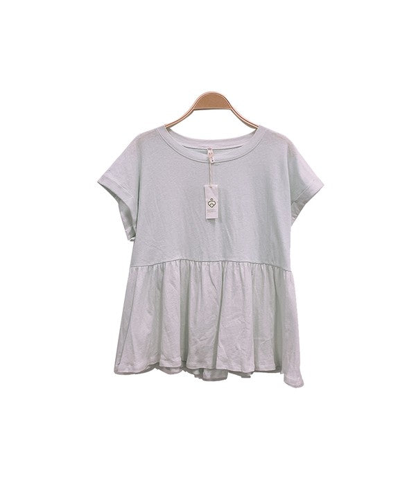 Premium Cotton Babydoll Slightly Cropped Tee