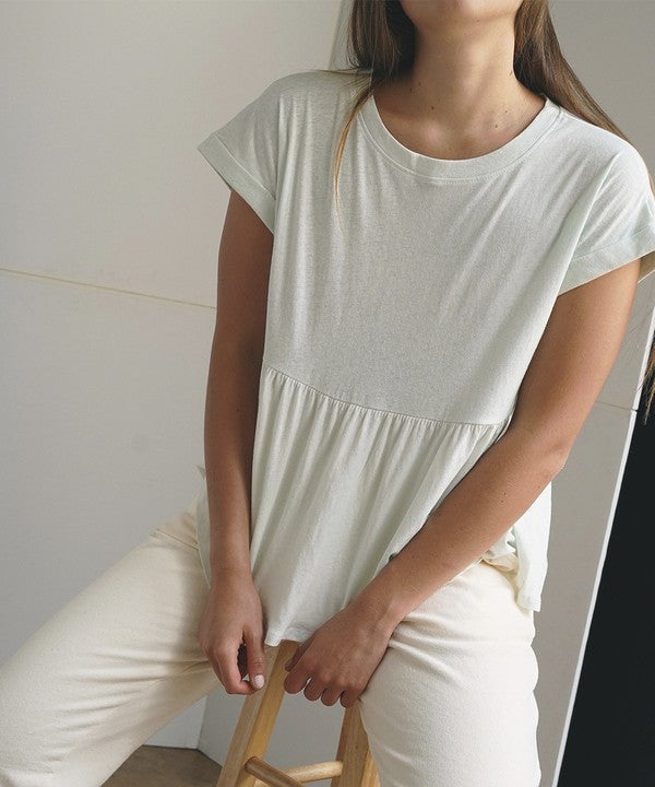 Premium Cotton Babydoll Slightly Cropped Tee