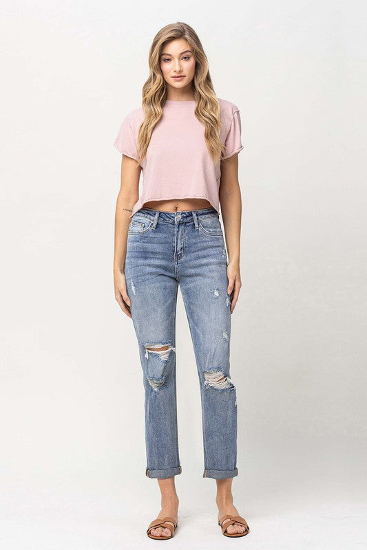 Last One Sale! Originally $72 Distressed Stretch Boyfriend Jeans