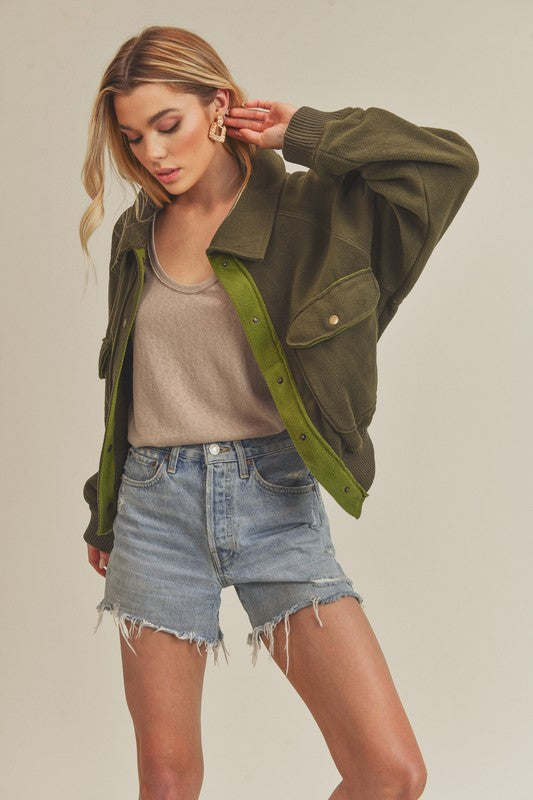 Last One Sale! So Cozy Bomber Jacket