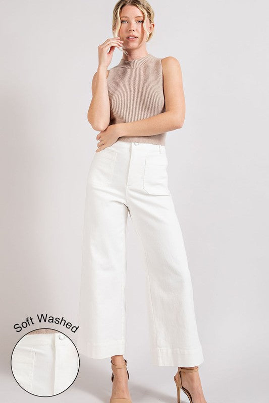 Soft Washed Wide Leg Pants (Size Large Only)