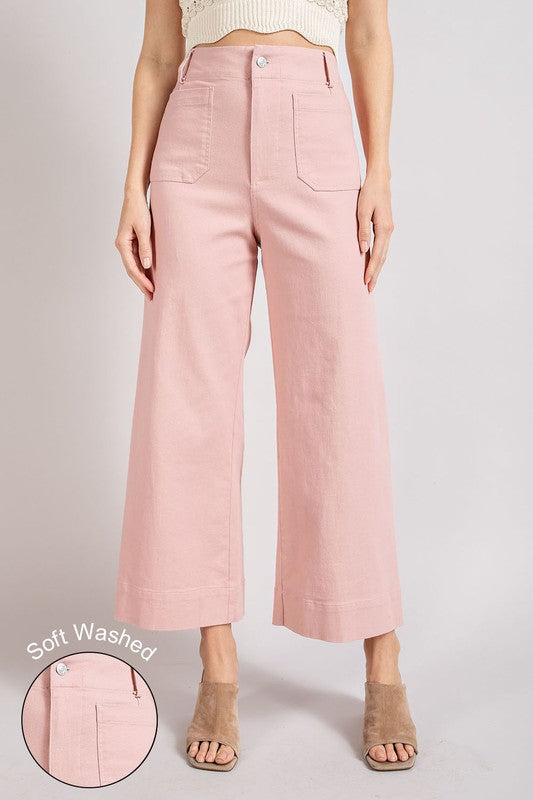 Soft Washed Wide Leg Pants (Size Large Only)