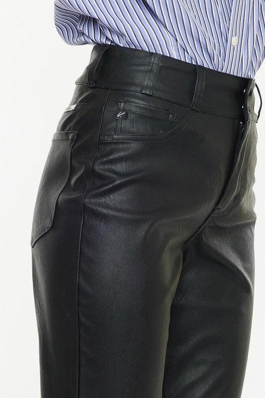 High-Rise Faux Leather Pants