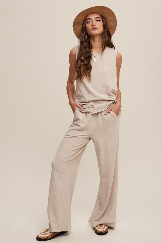 Last One Sale! Originally $69 Soft Knit Tank and Sweat Pant Set