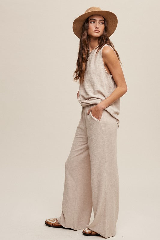 Last One Sale! Originally $69 Soft Knit Tank and Sweat Pant Set