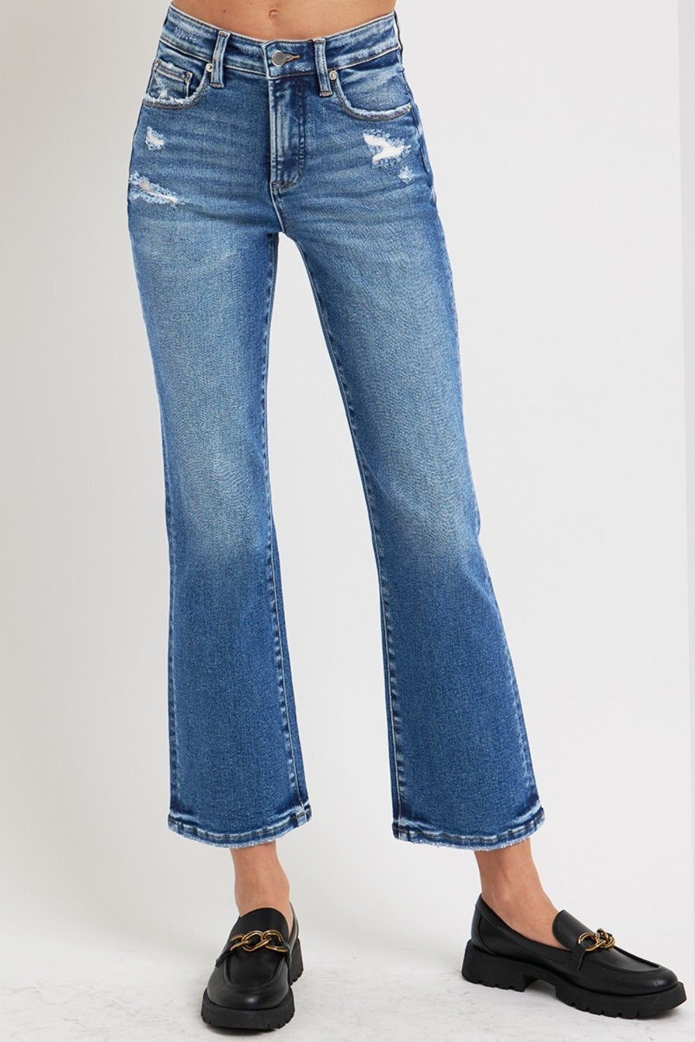 High Rise Crop Bootcut Jeans