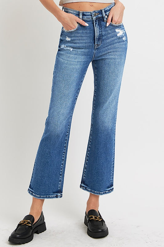 High Rise Crop Bootcut Jeans