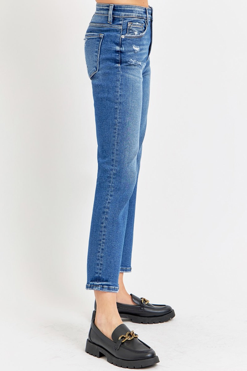 High Rise Crop Bootcut Jeans