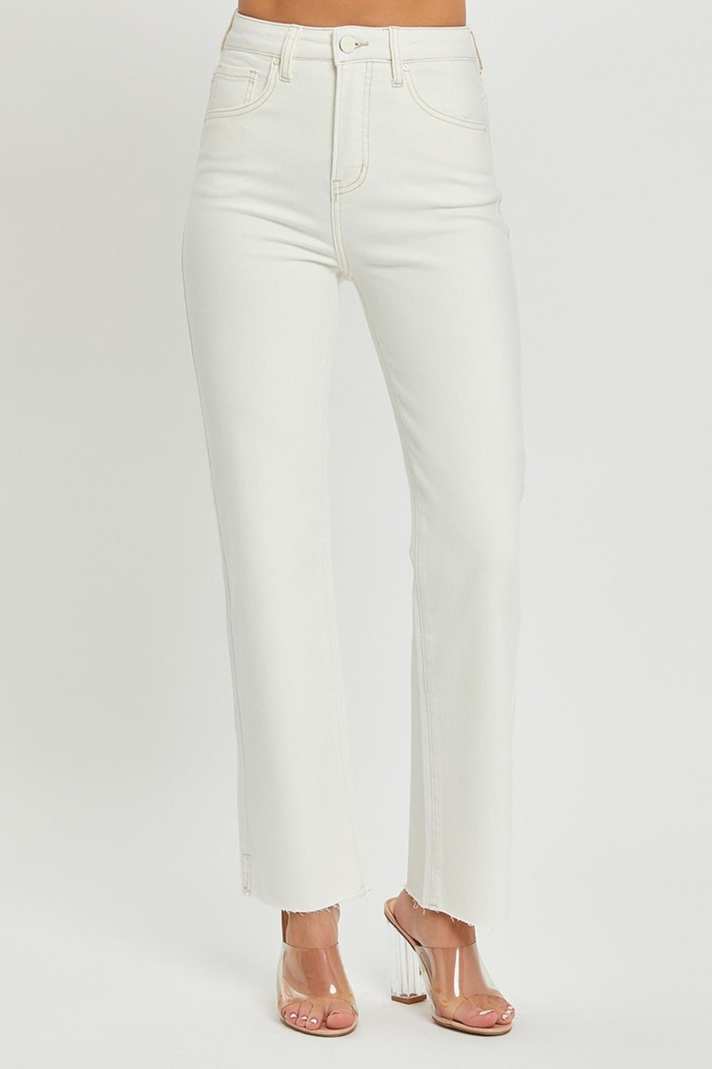 High Rise Tummy Control Straight Jeans