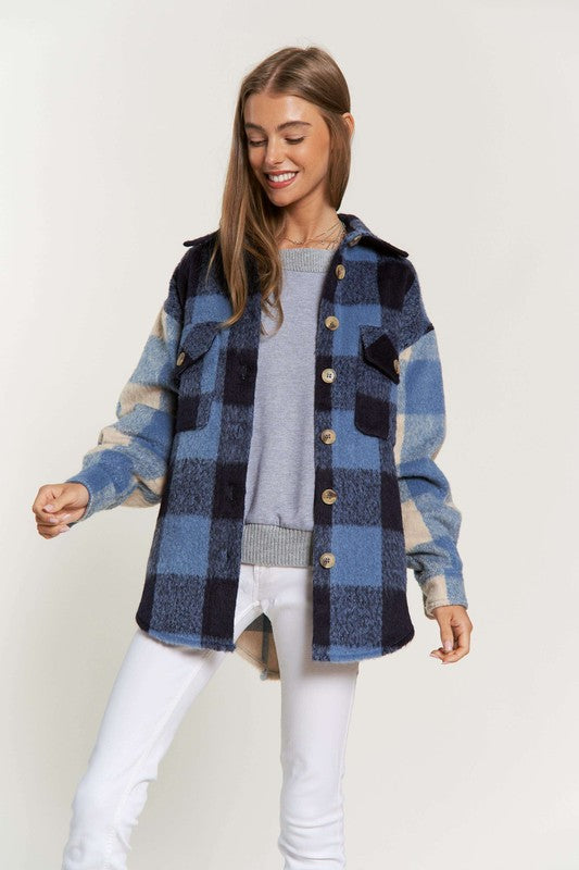 Plaid Double Pattern Shacket