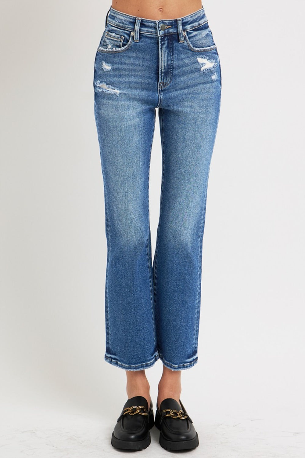 High Rise Crop Bootcut Jeans