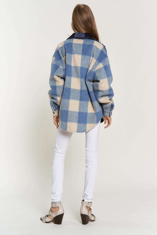 Plaid Double Pattern Shacket