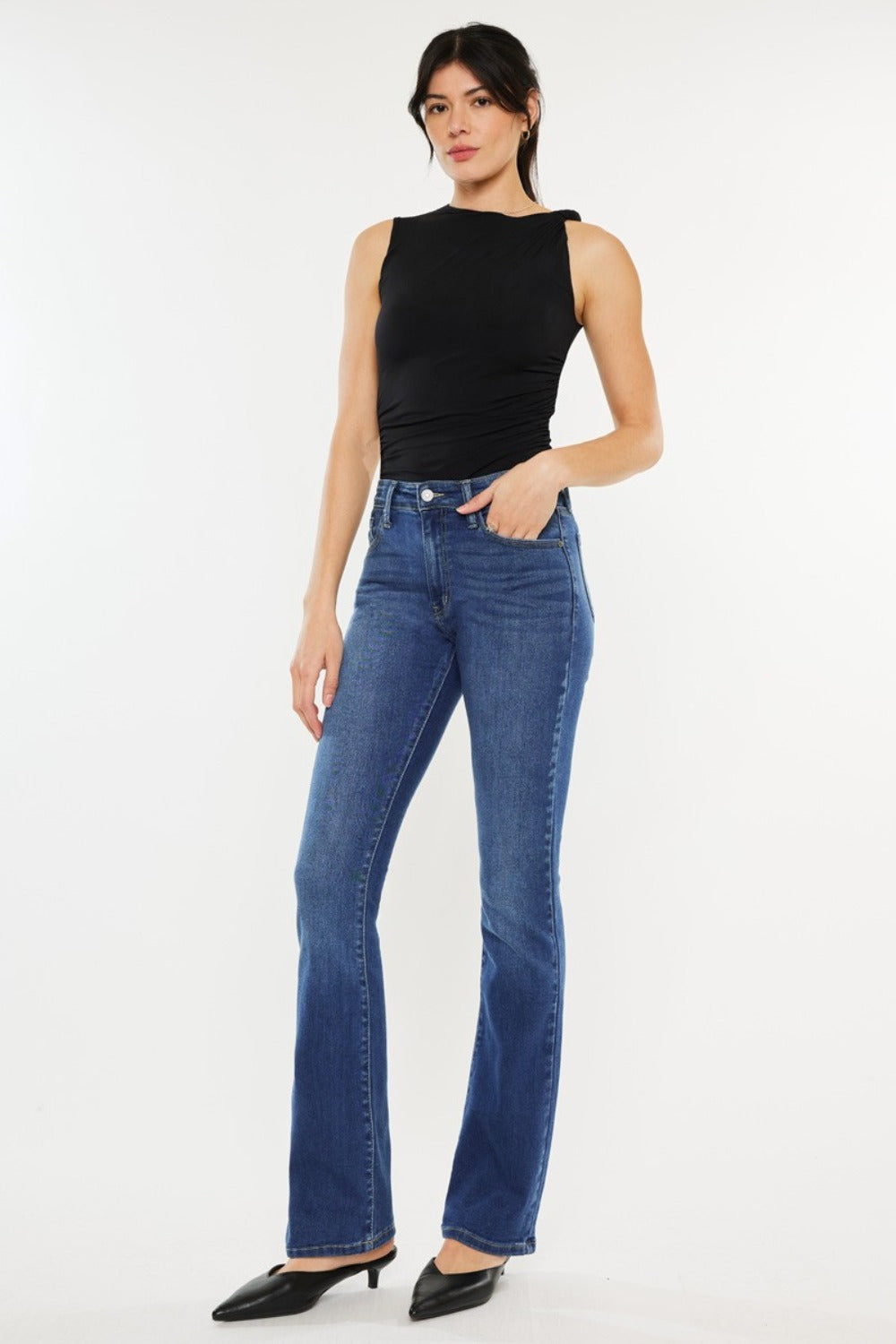 High Rise Slim Bootcut Jeans