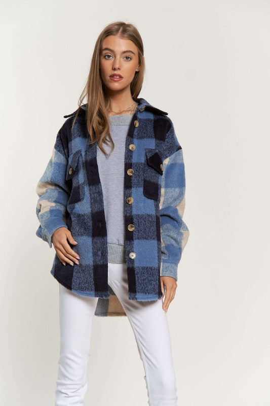 Plaid Double Pattern Shacket