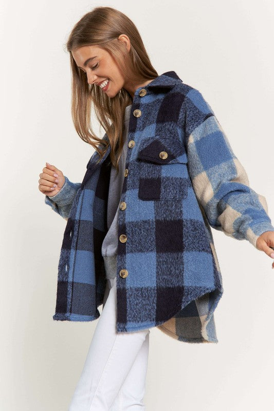 Plaid Double Pattern Shacket