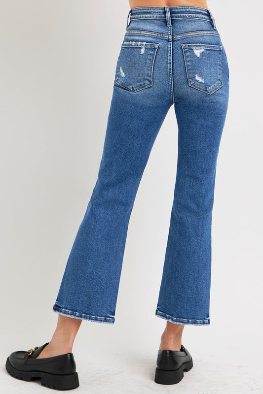 High Rise Crop Bootcut Jeans