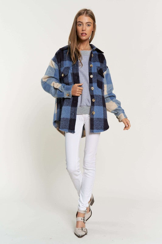 Plaid Double Pattern Shacket