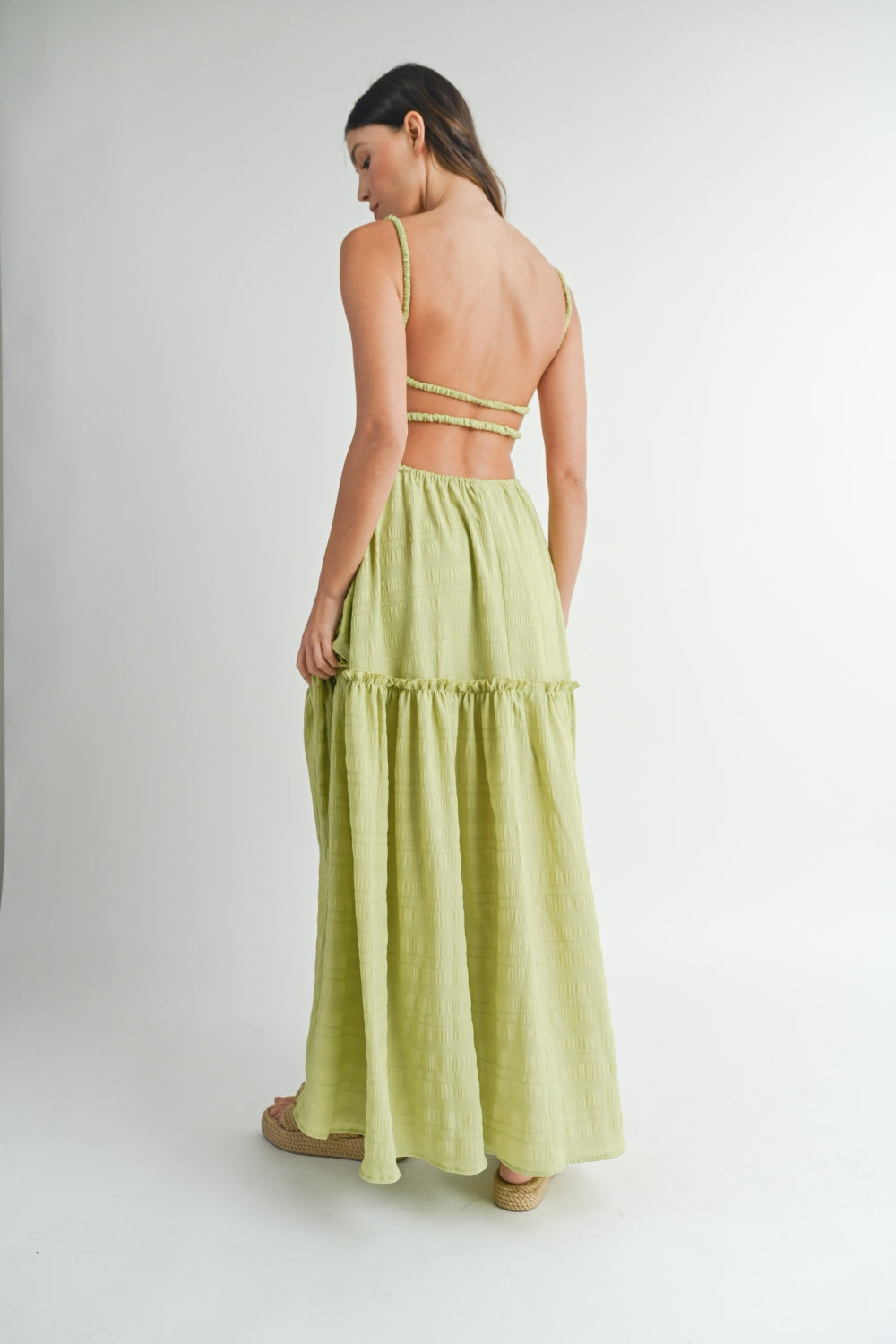 Last One Sale! Originally $78 Cutout Waist Backless Maxi Dress