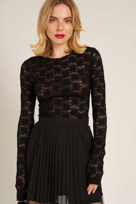 Black Lace Date Night Top