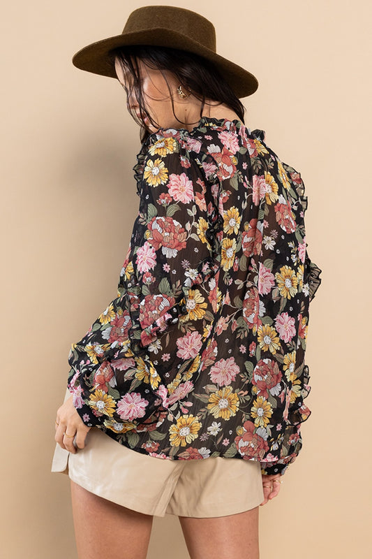 Last One Sale! Originally $52 Oversized Boho Floral Top