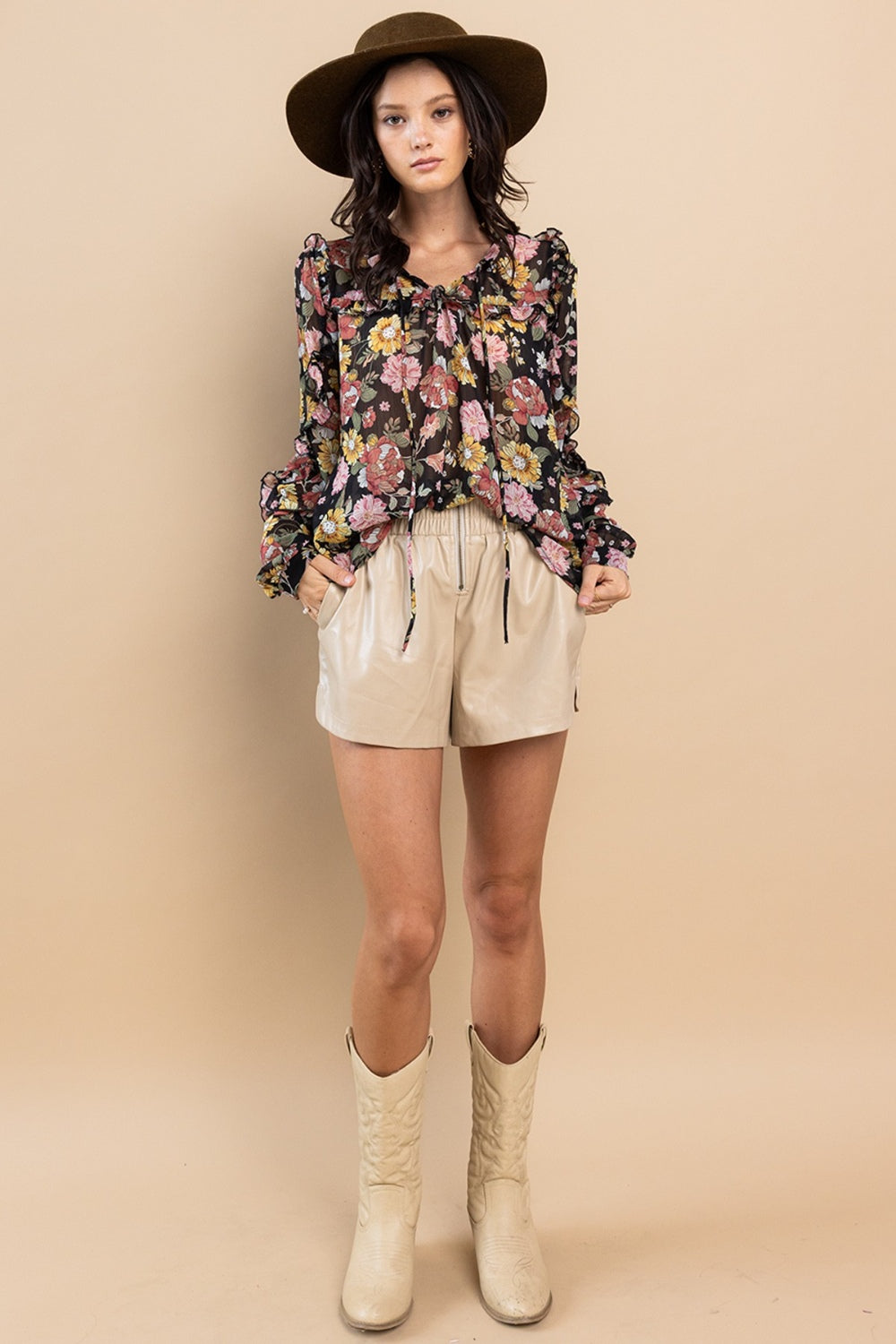 Last One Sale! Originally $52 Oversized Boho Floral Top