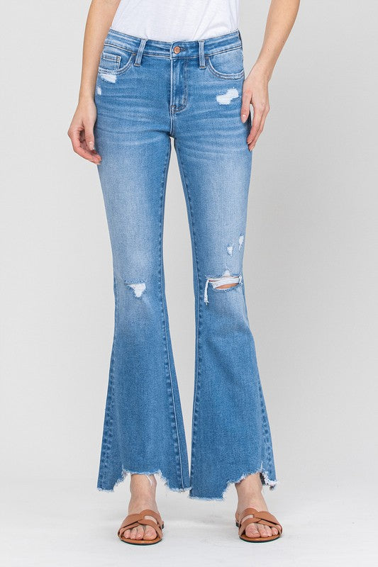 Mid Rise Flare Jeans