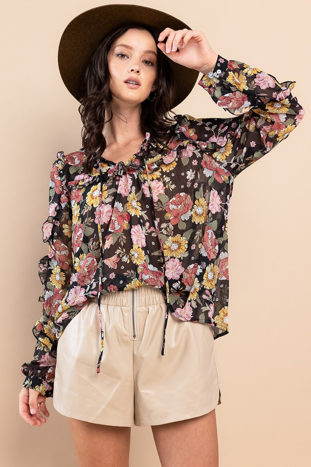 Last One Sale! Originally $52 Oversized Boho Floral Top