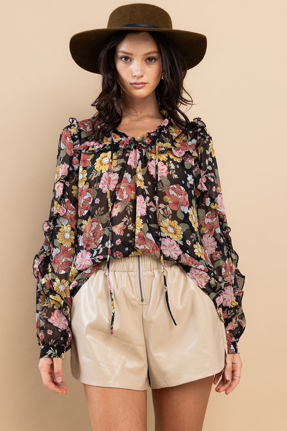 Last One Sale! Originally $52 Oversized Boho Floral Top