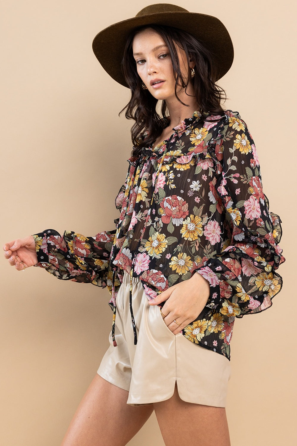 Last One Sale! Originally $52 Oversized Boho Floral Top